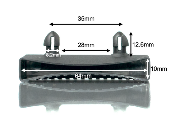 60-64mm side rail bed slat holder - dimensions
